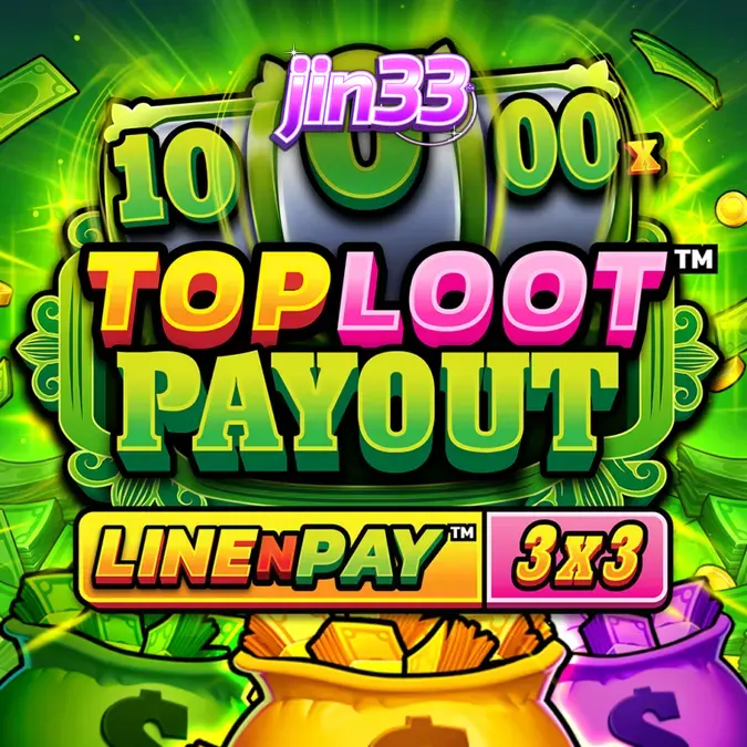 Tampilan antarmuka slot TopLoot Payout LineNPay dengan nuansa hijau yang khas